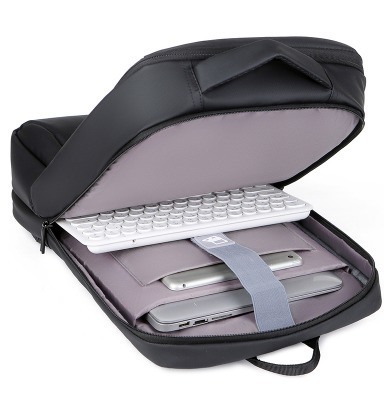 Geometric Pattern Unisex Fashionable Blue Black Anti-Theft Waterproof Lightweight Laptop Backpack for Business Travel