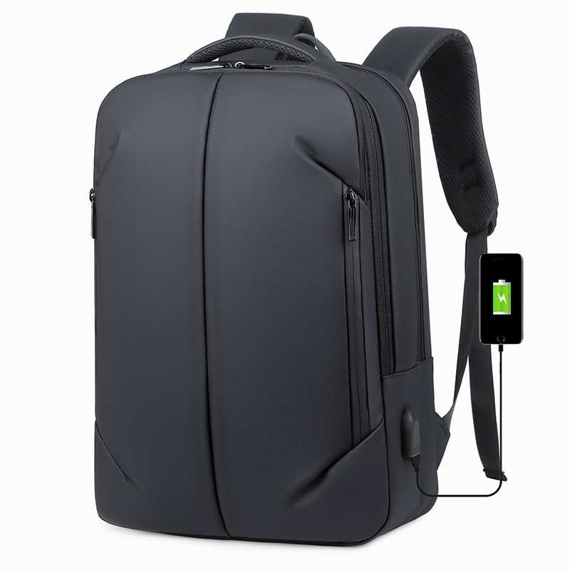 Daily Unisex Fashion Lightweight Black Anti-Theft Waterproof Laptop Backpack Customizable Logo Simple Classic Luxury Business Style