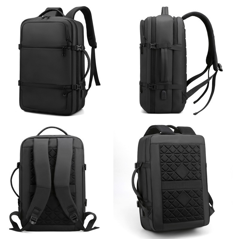 Customizable Logo Blue Black Anti-Theft Waterproof Nylon Lined Laptop Backpack for Business Travel 20-39 Litre Capacity