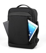 Zipper Hasp Fashionable Blue Black RFID Anti-Theft Waterproof Lightweight Laptop Backpack for Business Travel Charging
