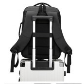 Zipper Hasp Fashionable Blue Black RFID Anti-Theft Waterproof Lightweight Laptop Backpack for Business Travel Charging