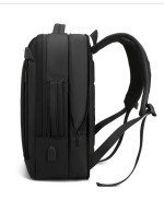 Zipper Hasp Fashionable Blue Black RFID Anti-Theft Waterproof Lightweight Laptop Backpack for Business Travel Charging