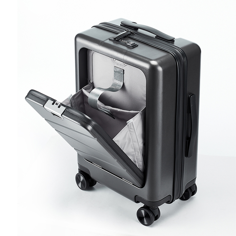 Quick Access Front-Door Luggage Front Opening Hard Shell Carry-on with Password Lock for Business Trips and Meetings