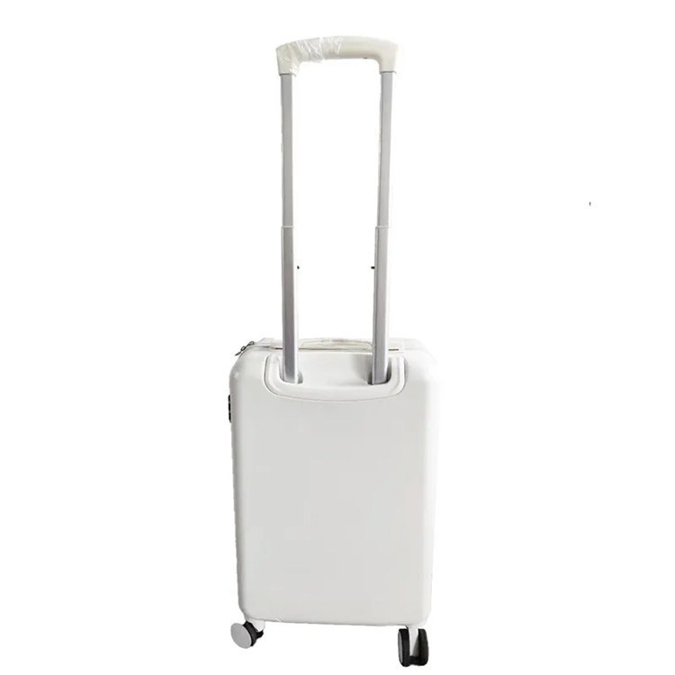 20inch PC Luggage with Spinner Wheels Durable White ABS Travel Baggage Suitcase featuring Front Open Zipper at Reasonable