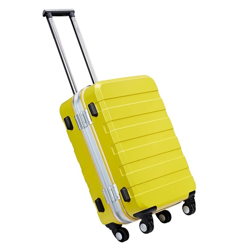 20 26 Inch Aluminum Hard Case Suitcase Travel Bags Zipperless Luggage Sets 2 Piece Durable PC for Outdoors Luxury Style