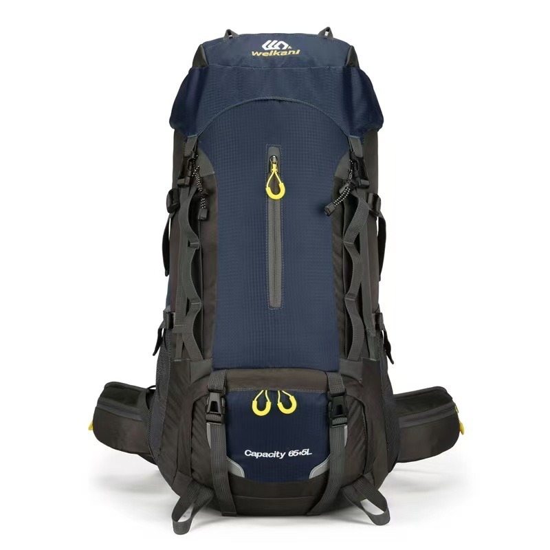 Mochila de caminhada unisex Padrões de letras geométricas fechadura macia equipamento para o ar livre multifuncional para viagens de acampamento