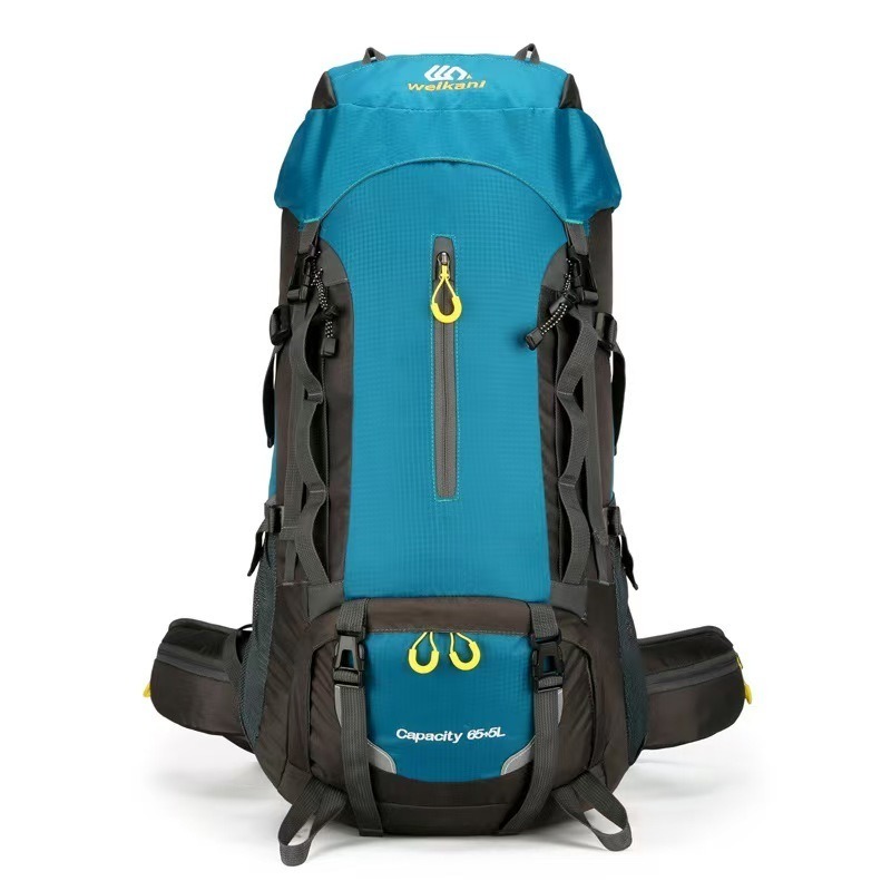 Mochila de caminhada unisex Padrões de letras geométricas fechadura macia equipamento para o ar livre multifuncional para viagens de acampamento