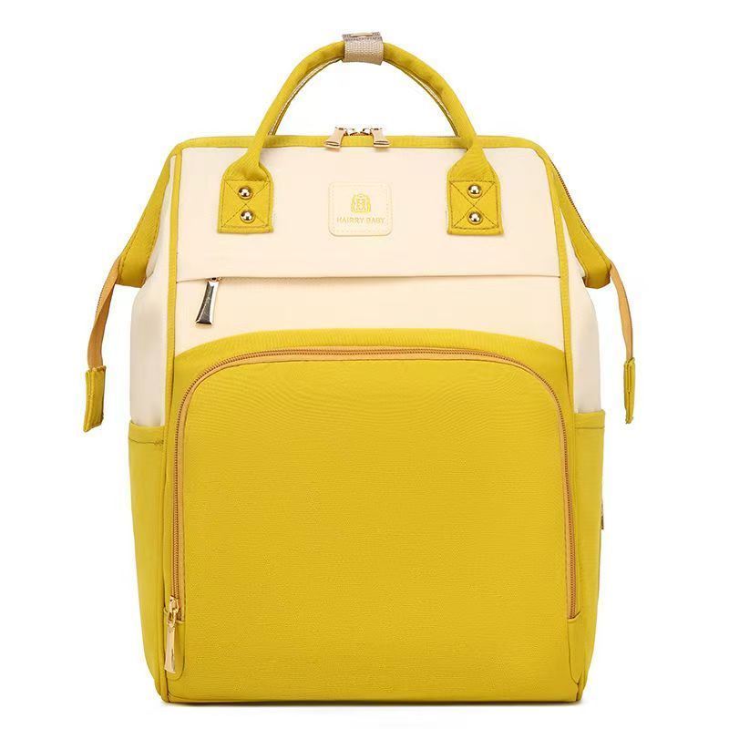 Lightweight Waterproof Mom Backpack Large Capacity Soft Handle Handheld Shoulder Bag with Cotton Fabric and Lightweight