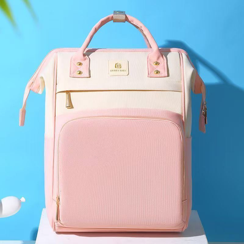 Lightweight Waterproof Mom Backpack Large Capacity Soft Handle Handheld Shoulder Bag with Cotton Fabric and Lightweight