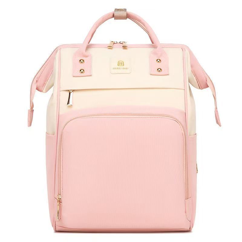 Large Capacity Multi-Functional Diaper Bag for Moms Geometric Pattern Waterproof Cotton Handheld Backpack