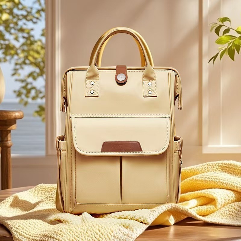 Mochila de fraldas de maternidade Oxford leve e elegante, grande capacidade para itens essenciais do bebê durante o Festival da Primavera