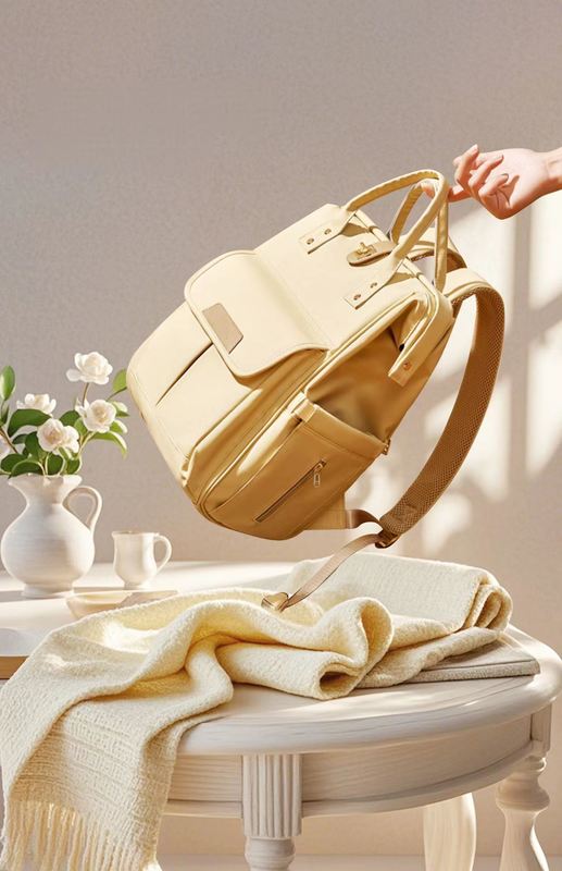 Mochila de fraldas de maternidade Oxford leve e elegante, grande capacidade para itens essenciais do bebê durante o Festival da Primavera