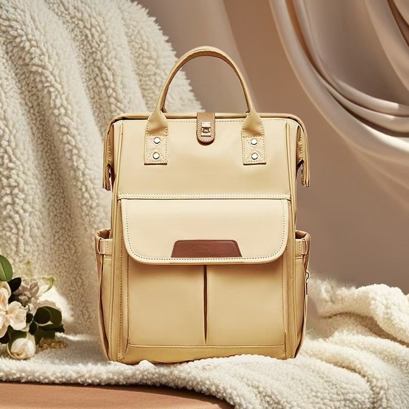 Mochila de fraldas de maternidade Oxford leve e elegante, grande capacidade para itens essenciais do bebê durante o Festival da Primavera
