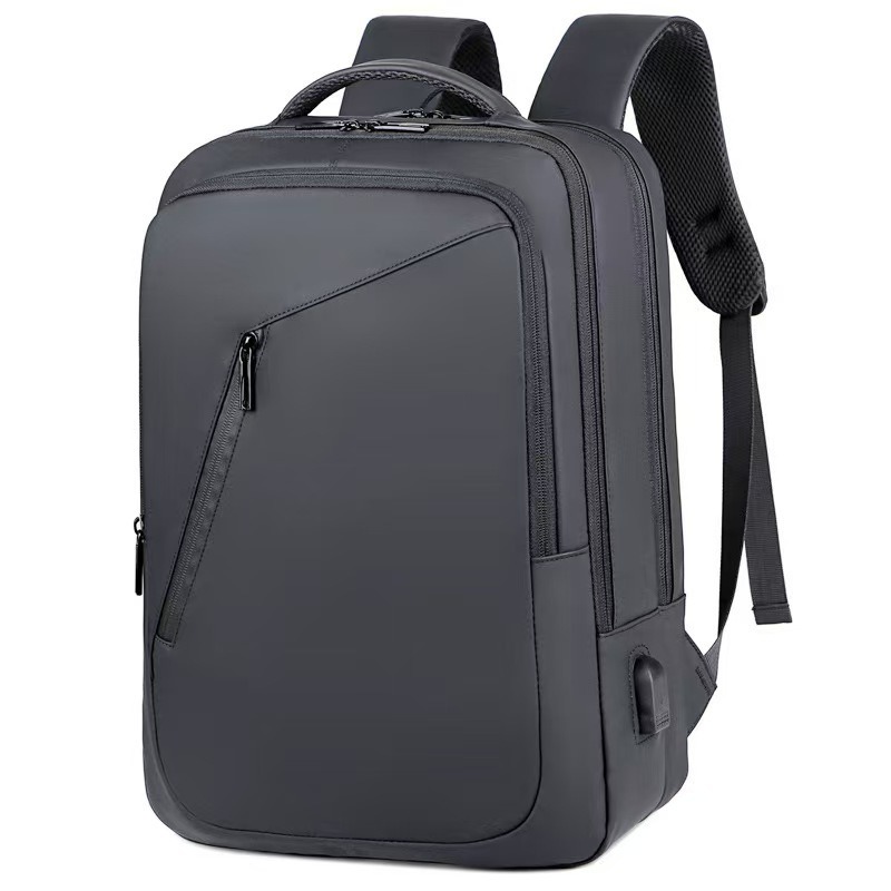 Waterproof Men's Laptop Backpack Large Capacity Business Bag with Multi-Compartment Zipper Hasp Closure Type