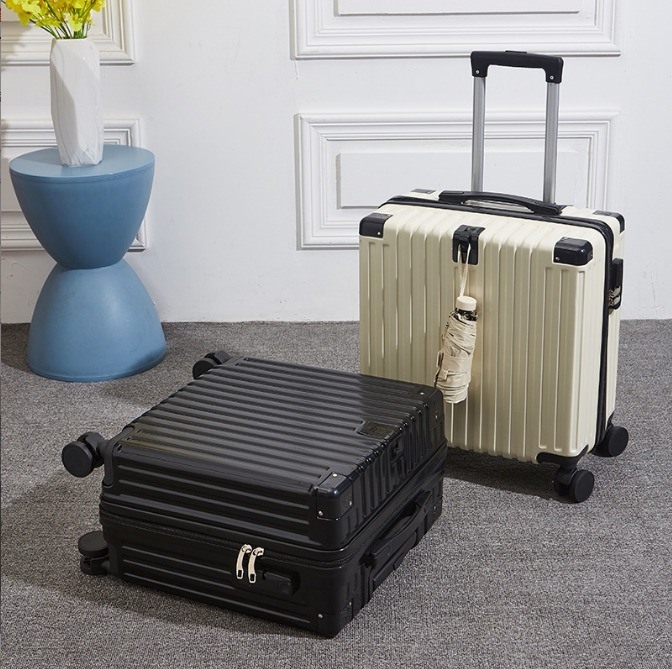 210D Polyester Lining Carry-On Waterproof Anti-scratch Travel Suitcase with Multi-functional Design and Cup Holder