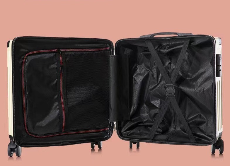 210D Polyester Lining Carry-On Waterproof Anti-scratch Travel Suitcase with Multi-functional Design and Cup Holder