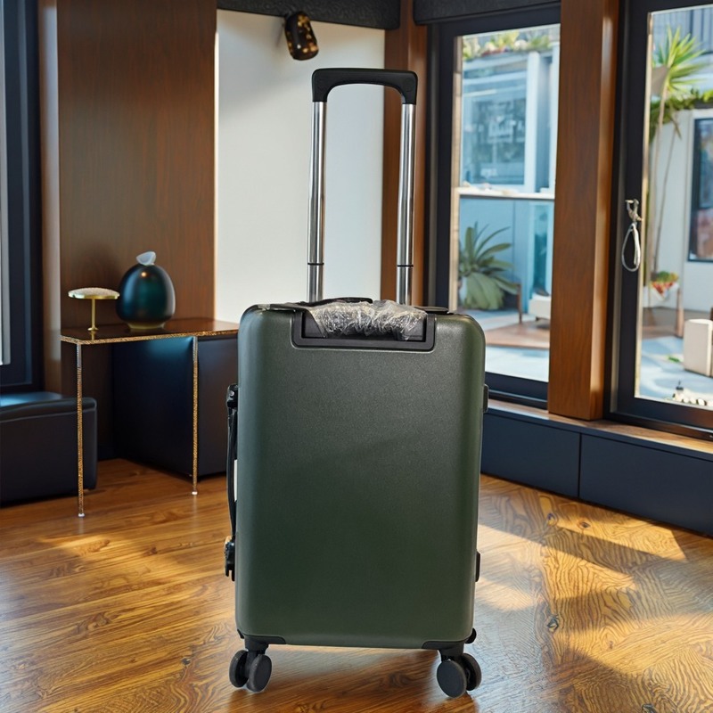 Easy Travel Front Open Luggage Suitcase with PU and Laptop Pocket Drawbars Included Black Color