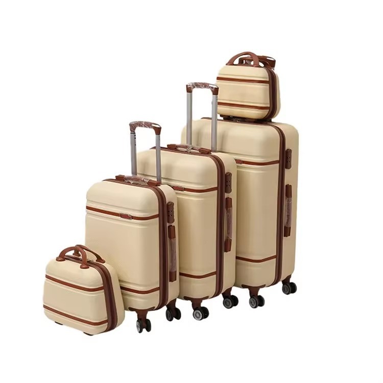Experience Convenience with Spinner Caster Vintage Hard Shell Carry-On Suitcase Luggage Set PC Boarding Cabin Trolley