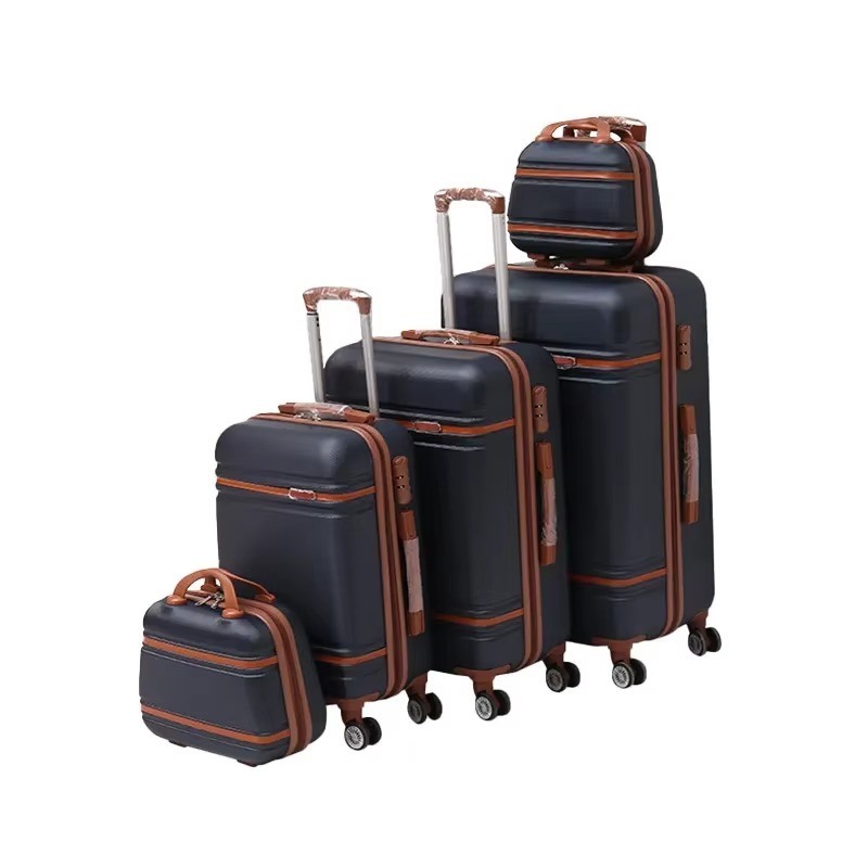 Experience Convenience with Spinner Caster Vintage Hard Shell Carry-On Suitcase Luggage Set PC Boarding Cabin Trolley