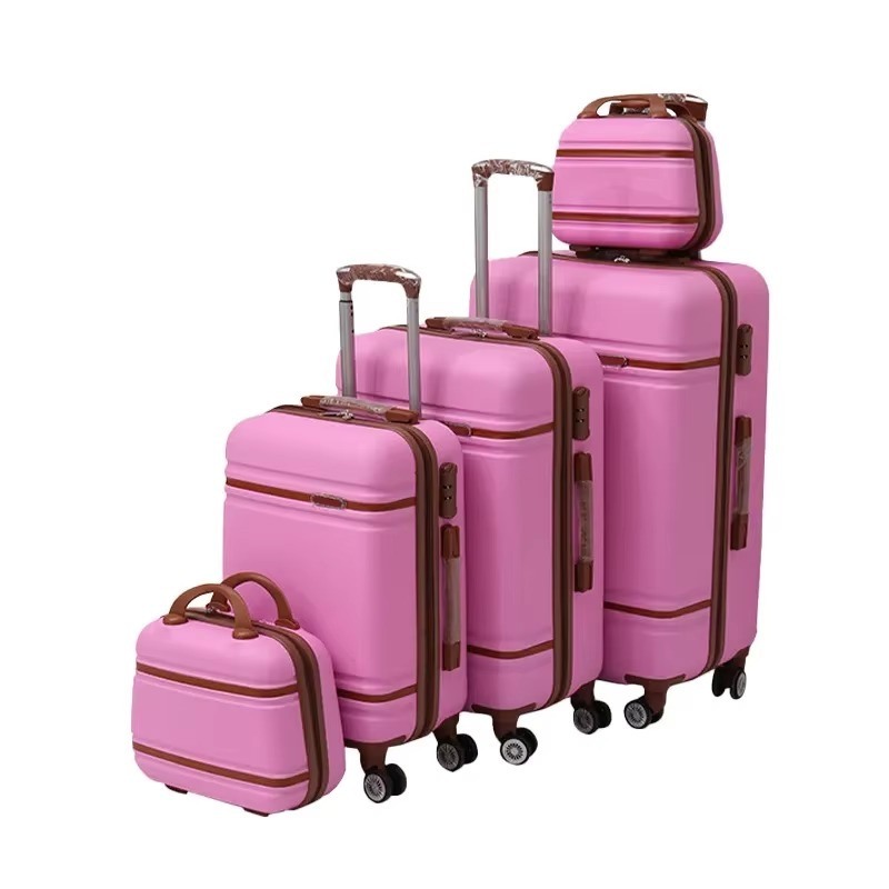 Experience Convenience with Spinner Caster Vintage Hard Shell Carry-On Suitcase Luggage Set PC Boarding Cabin Trolley