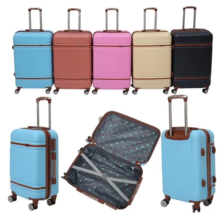 Experience Convenience with Spinner Caster Vintage Hard Shell Carry-On Suitcase Luggage Set PC Boarding Cabin Trolley