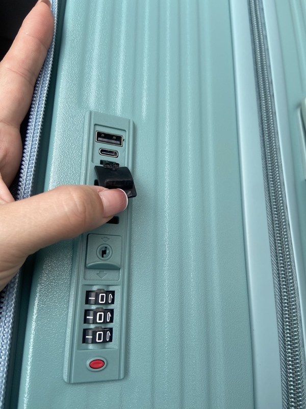 USB Charging Aluminum Trolley Unisex Luggage Suitcase ABS PC Trolley Case and Combination Lock for Travel Accessory