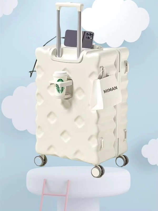 Aluminum Trolley Simple Luxury Modern Large Suitcase Dark Black 360° Spinner Wheels TSA Lock Oversized Check-In Bag for Business Light Weight