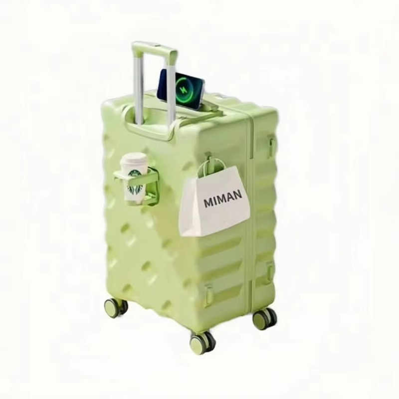 Aluminum Trolley Simple Luxury Modern Large Suitcase Dark Black 360° Spinner Wheels TSA Lock Oversized Check-In Bag for Business Light Weight