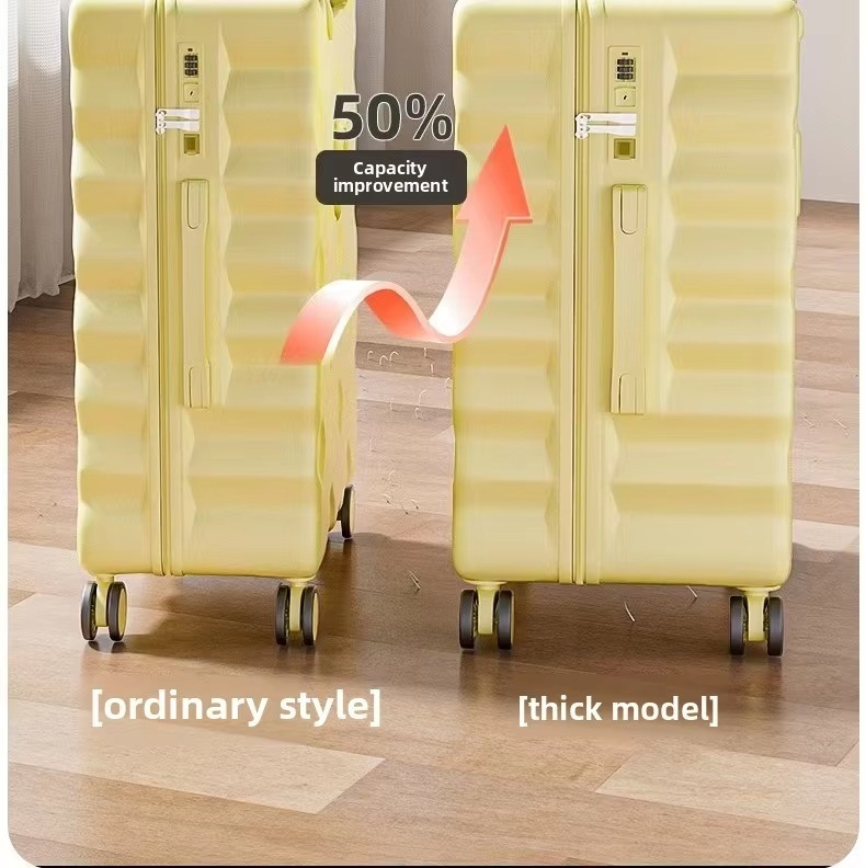 Aluminum Trolley Simple Luxury Modern Large Suitcase Dark Black 360° Spinner Wheels TSA Lock Oversized Check-In Bag for Business Light Weight