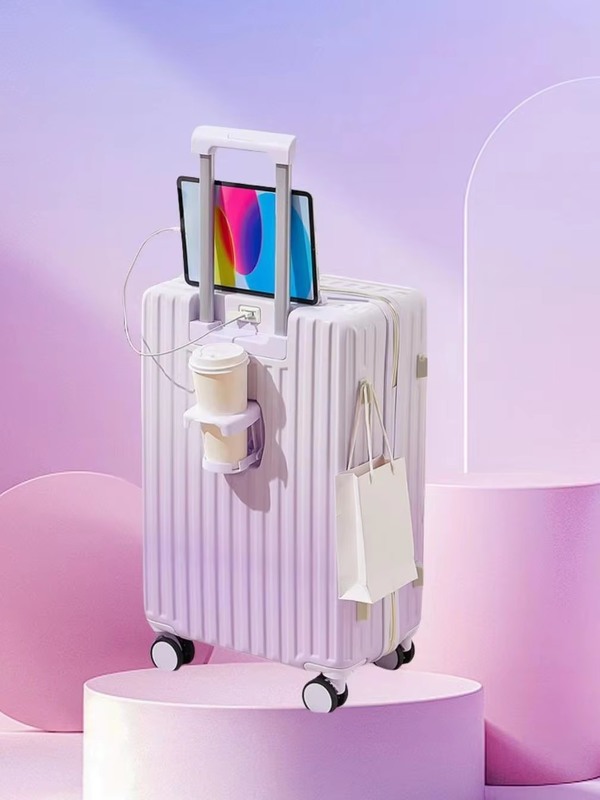 Soft Handle Simple Luxury Gradient Color 360° Spinner Wheels TSA Lock Oversized Check-In Bag for Business Travel Modern Large Suitcase