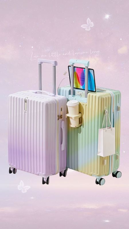 Soft Handle Simple Luxury Gradient Color 360° Spinner Wheels TSA Lock Oversized Check-In Bag for Business Travel Modern Large Suitcase