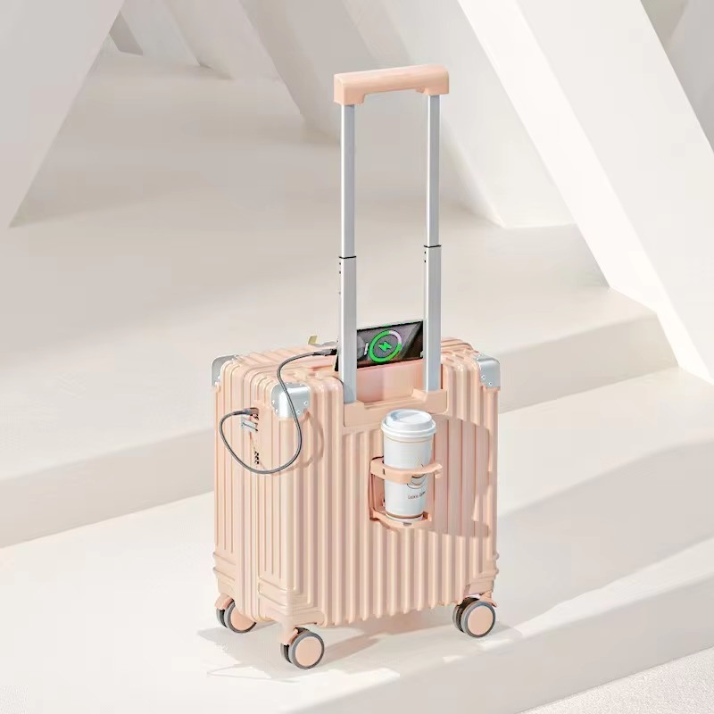 360° Spinner Wheels Lightweight Aluminum Frame Carry-On Luggage with Scratch-Resistant Sit-On Design and Zipper Closure