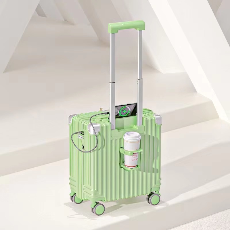 360° Spinner Wheels Lightweight Aluminum Frame Carry-On Luggage with Scratch-Resistant Sit-On Design and Zipper Closure
