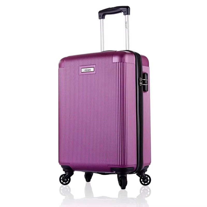 Purple Unisex ABS Luggage Set Customized Logo Accepted Excellent PC Carry-on Suitcases Simple Fashionable Classic Design