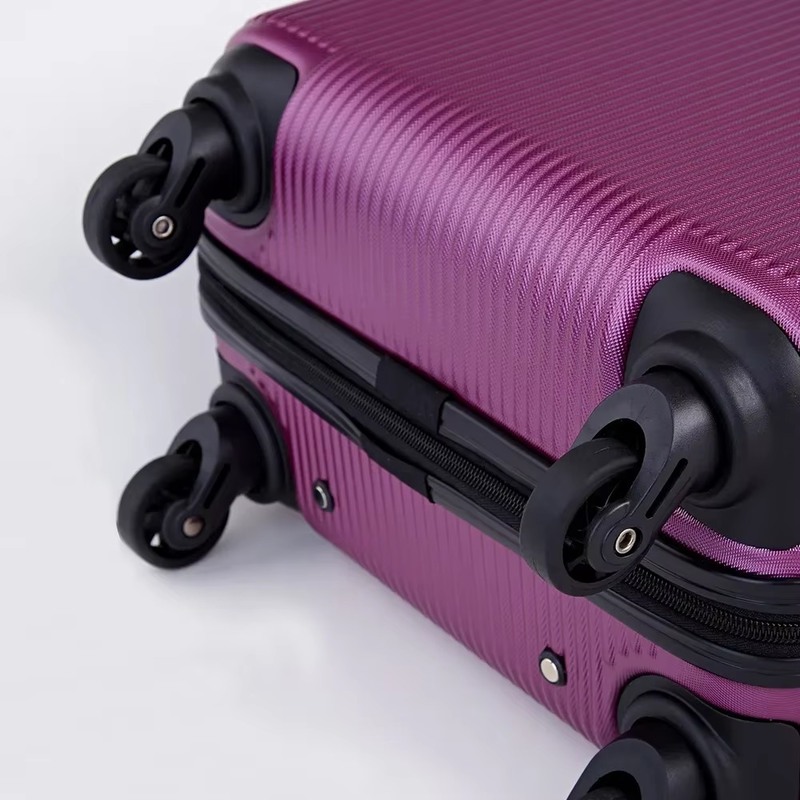Purple Unisex ABS Luggage Set Customized Logo Accepted Excellent PC Carry-on Suitcases Simple Fashionable Classic Design