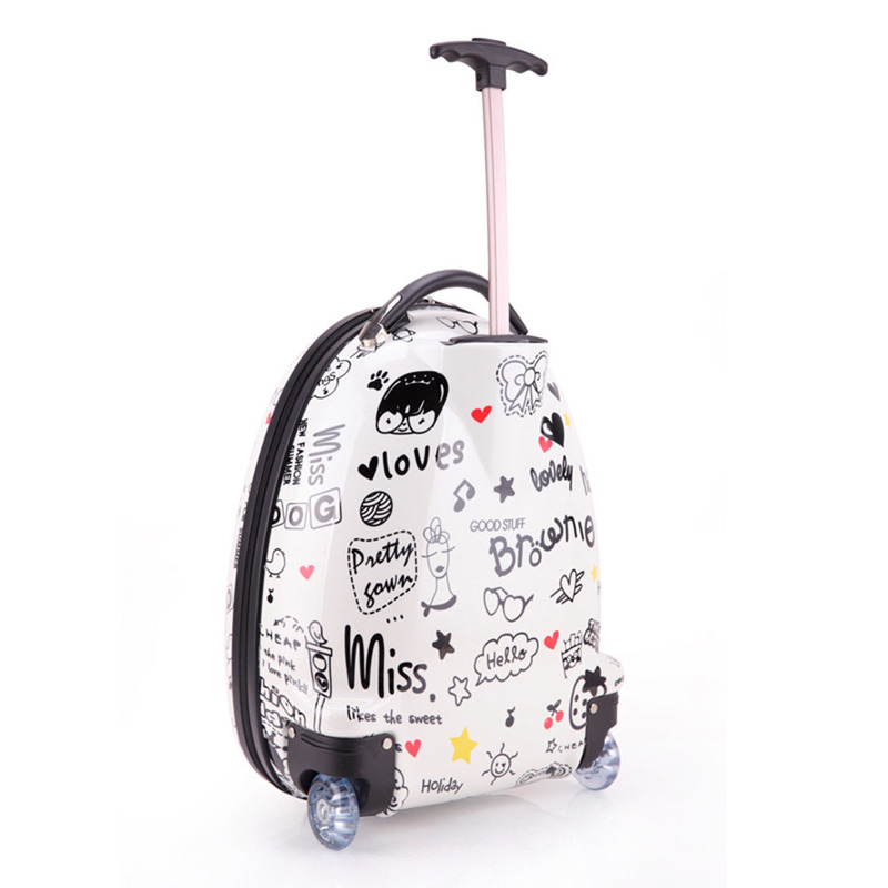 2025年 ハードシェル ジッパー付き車輪付きスーツケース キッズ ローリングスピナーラゲッジ スクーター スーツケース 機内持ち込みトロリーバッグ 旅行用