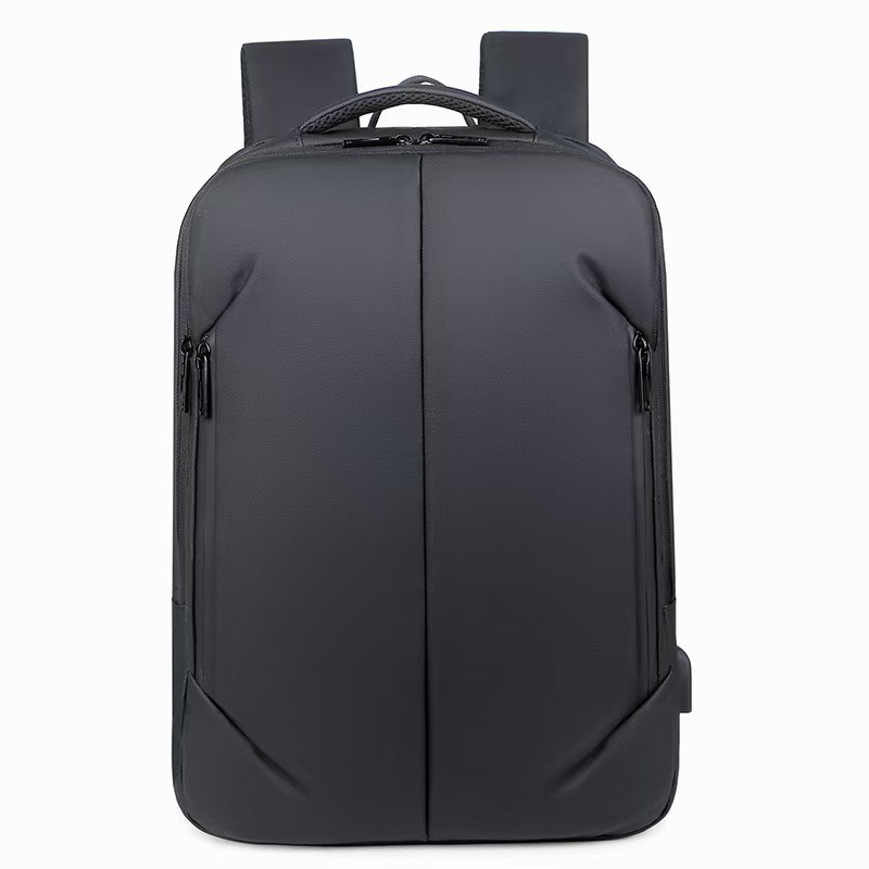 Business Laptop Double Shoulder Bag Large Capacity Multifunctional Men's Backpack with Soft Handle and Plain Pattern Type