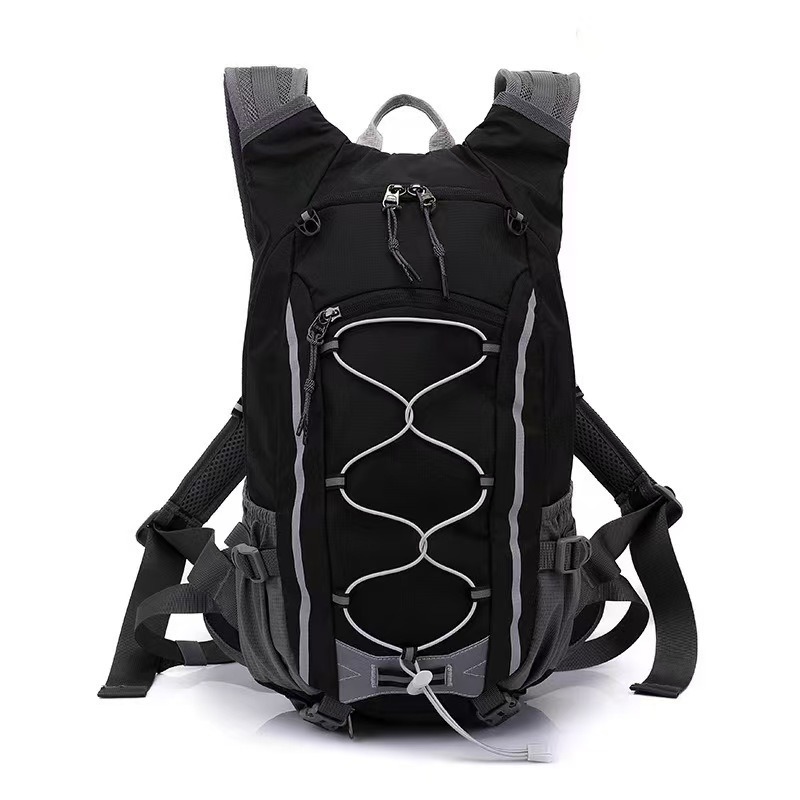 Soft Geometric Letter Backpack Hydration Vest Large Capacity Zipper Hasp Closure Interior Slot Pocket for Trail Running