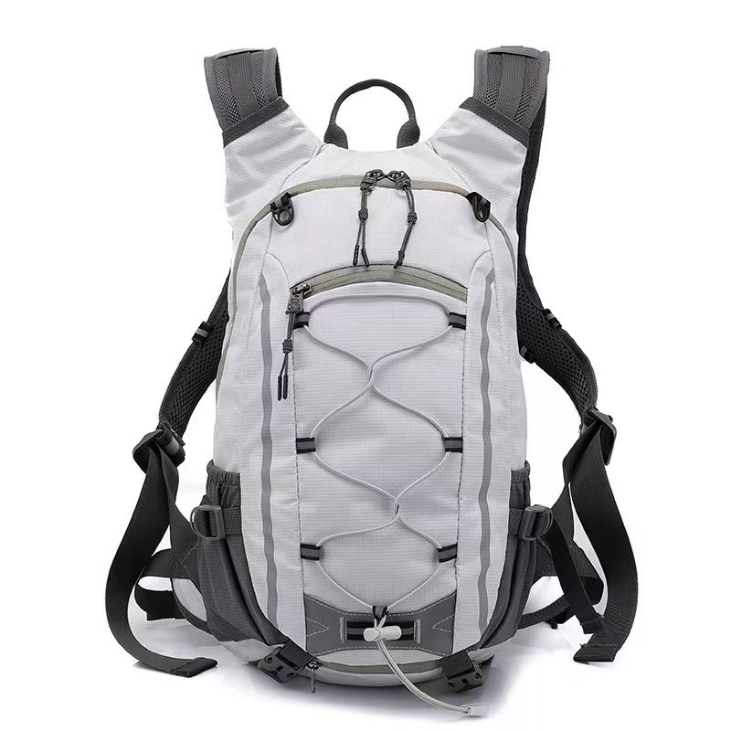 Soft Geometric Letter Backpack Hydration Vest Large Capacity Zipper Hasp Closure Interior Slot Pocket for Trail Running