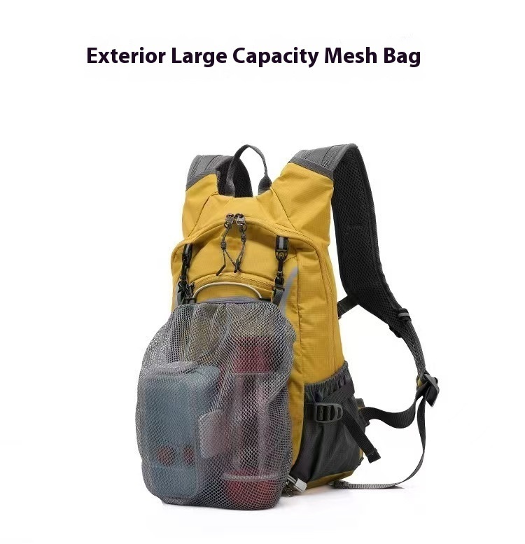 Soft Geometric Letter Backpack Hydration Vest Large Capacity Zipper Hasp Closure Interior Slot Pocket for Trail Running