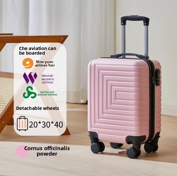 Customized Logo 14-Inch Fabric Luggage Case with Removable Wheel Airline Boarding Suitcase Spring and Autumn Travel