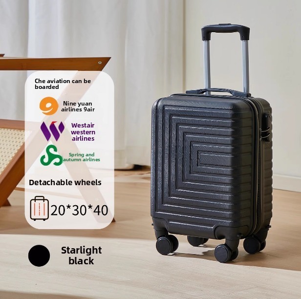 Customized Logo 14-Inch Fabric Luggage Case with Removable Wheel Airline Boarding Suitcase Spring and Autumn Travel