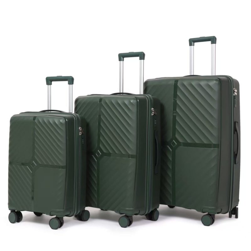 School Large Capacity 8-Wheel Spinner Trolley Cases Durable Versatile PP Eco-Friendly Light Travel Luggage Sets TSA Modern Stylish