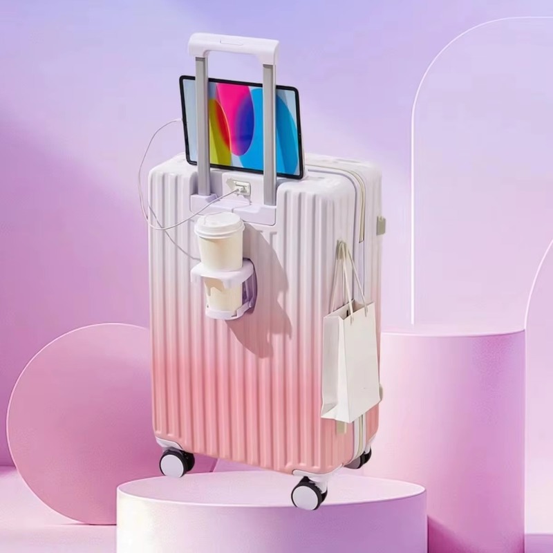 Mala de Viagem Leve para Estudantes, Fecho com Zíper, Estilo Executivo, Elegante, Leve, Multifuncional, Giratória para Mulheres