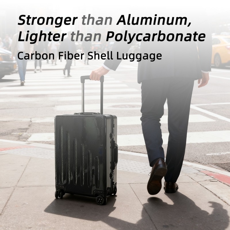 Upgrade Your Travel Experience with Unisex Carbon Fiber Shell Luggage featuring Spinner Caster and TSA Lock