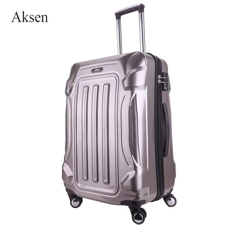 Unisex TSA Lock Luxury Urban Hard Carry-On Trolley Luggage Black Infant Plastic Suitcases with Scratch-Resistant Surface