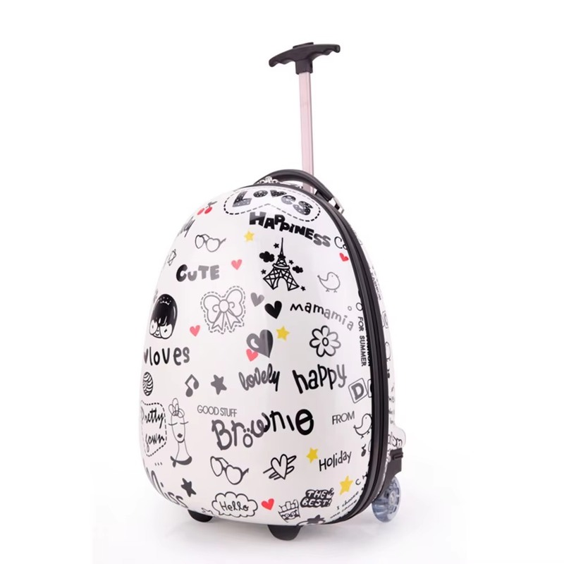 Travel Children Trolley Bag Lightweight Hard Shell Zipper Suitcase with Lock Yes and Kids Rolling Spinner Luggage