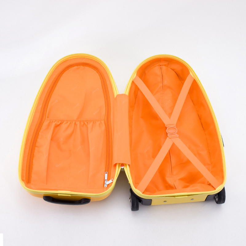 Yellow PC Kids Children School Luggage Suitcase Trolley Cabin Carry on Travel Waterproof Cartoon Pattern Pupil Luggage