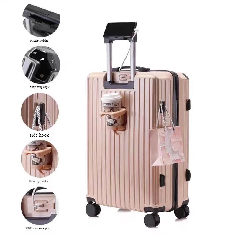 Durable Large Capacity Student Luggage 20 Inch Multifunctional Zipper Trolley Case with ABS PC Main Material and Luxury Style