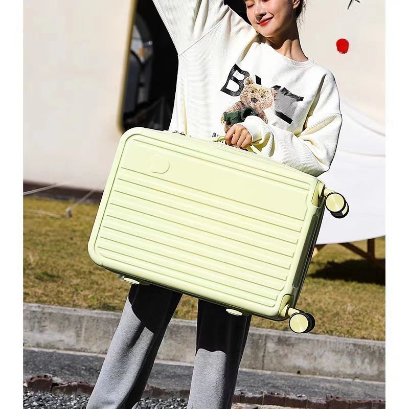 Durable Students' 20-Inch Durable Luggage Case with Mute Universal Wheel and Combination Lock Aluminum Fresh Small Suitcase Set